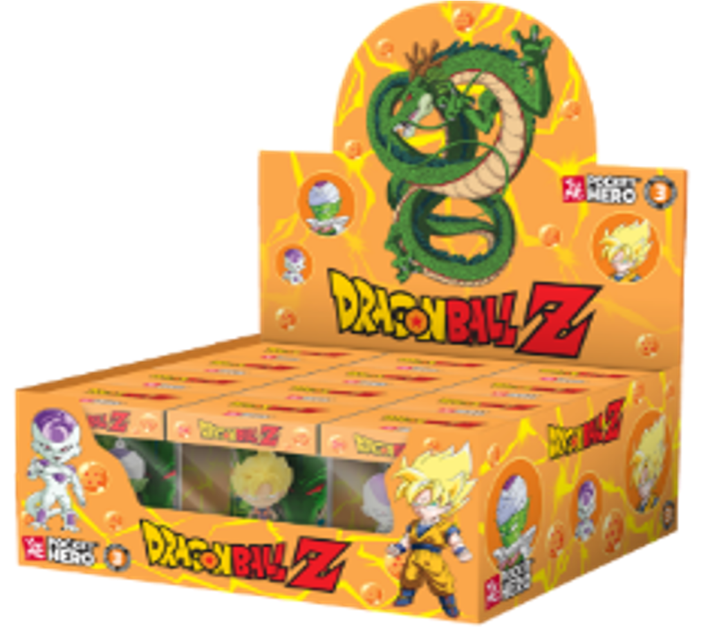 DRAGON BALL Z - Pocket Hero - Assort. 12 Porte-Clés WINDOW BOX 6-7cm