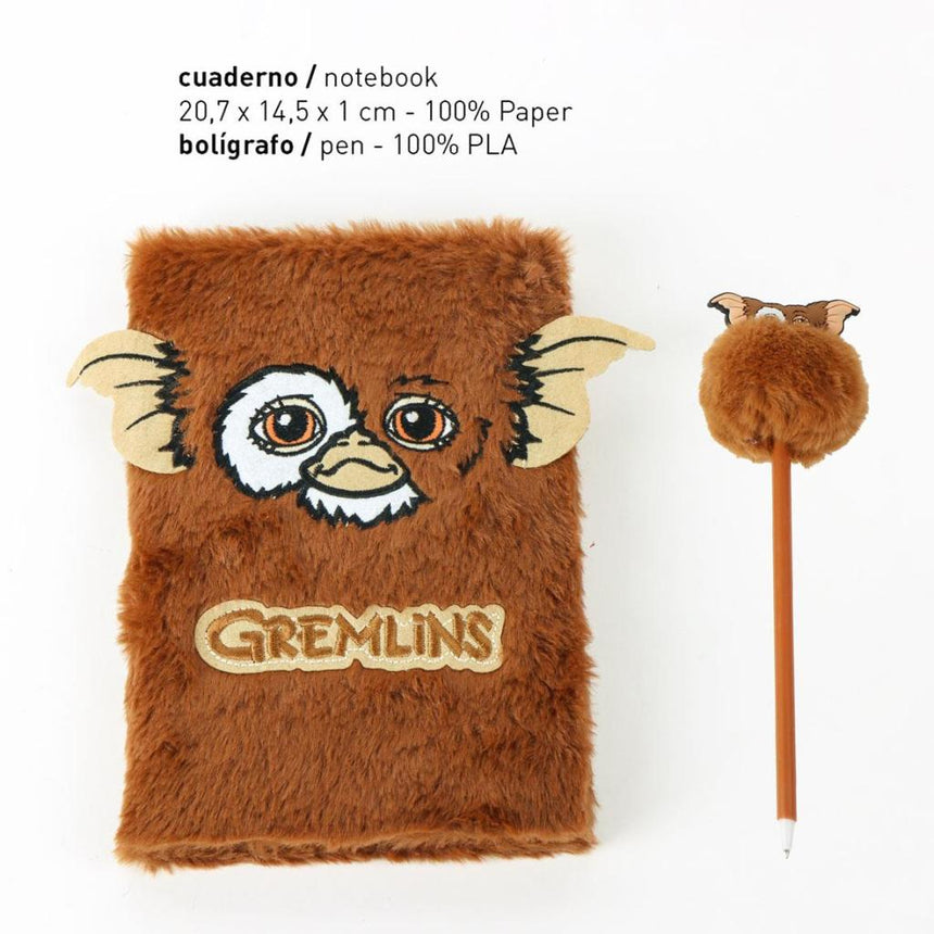 GREMLINS - Set de Papeterie - Notebook A5 + Stylo Pompom