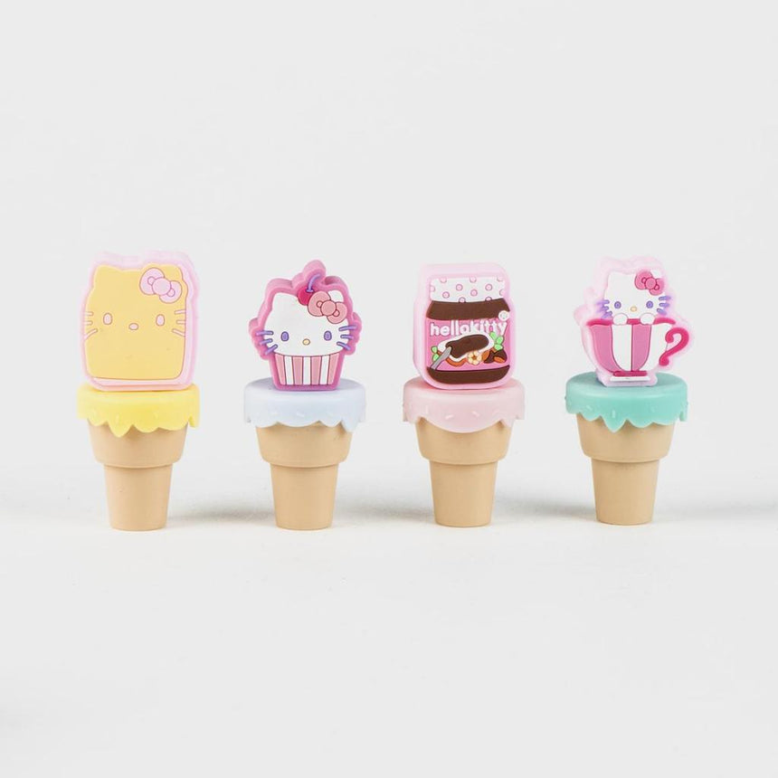 HELLO KITTY - Pack de 4 mini Surligneurs "food"