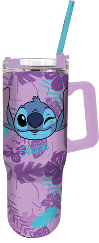 STITCH - Purple Flower - Mug de Voyage XXL - Format 1,16 L