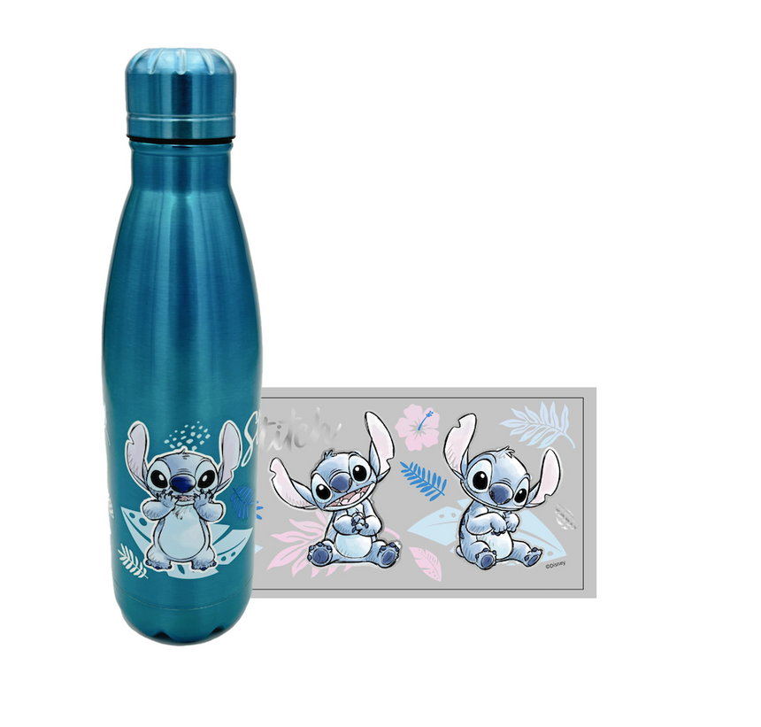STITCH -Watercolor Bleu Métallisé -Bouteille en Acier Inoxydable 780ml