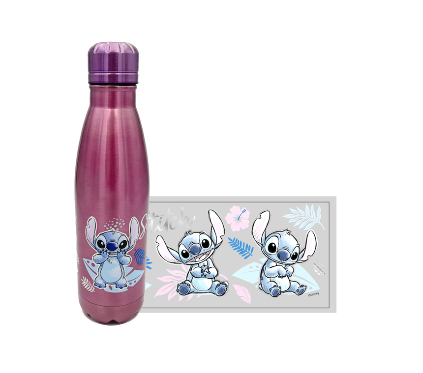 STITCH -Watercolor Rose Métallisé -Bouteille en Acier Inoxydable 780ml