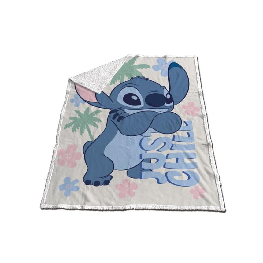 LILO & STITCH - Couverture Sherpa 130x170cm - Stitch Just Chill