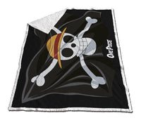ONE PIECE - Couverture Sherpa 130x170cm - Equipage Chapeau de paille