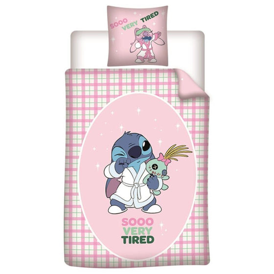 LILO & STITCH - Sooo Very Tired - Parure de lit 140x200cm + 65x65cm