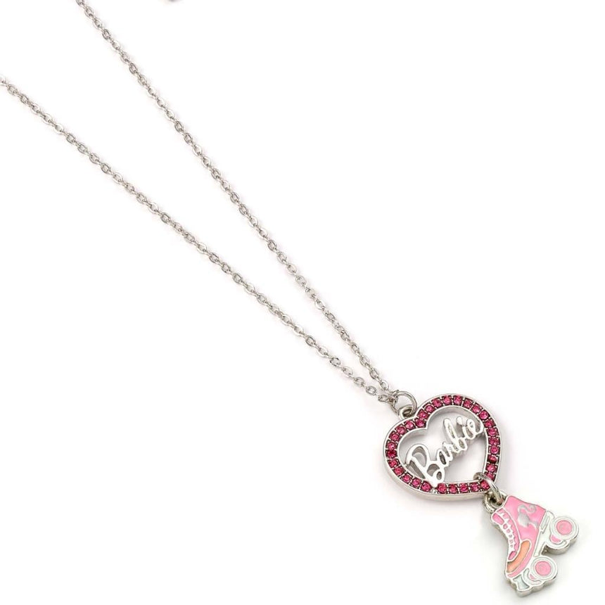 BARBIE - Collier Chaine - Coeur & Patin à Roulettes