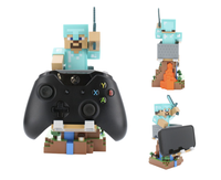 MINECRAFT - Steeve en Armure - Support Manette & Portable - 20cm