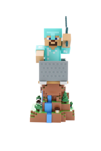 MINECRAFT - Steeve en Armure - Support Manette & Portable - 20cm
