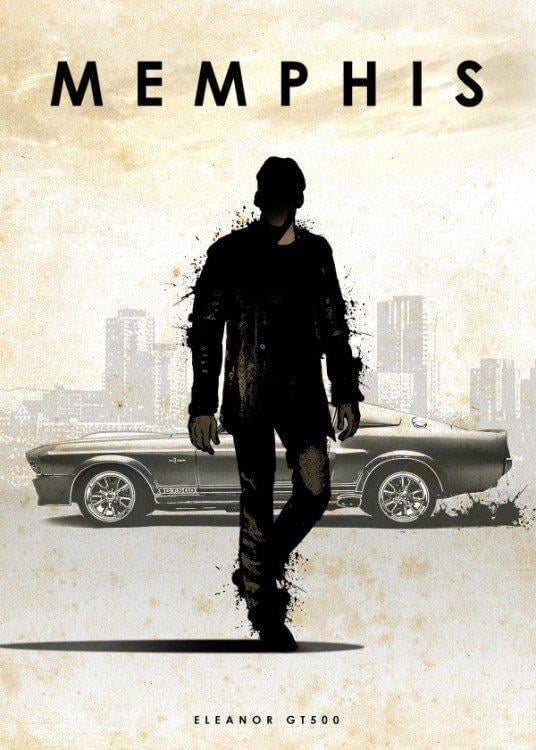 CAR LEGEND - Magnetic Metal Poster 45X32 - Memphis