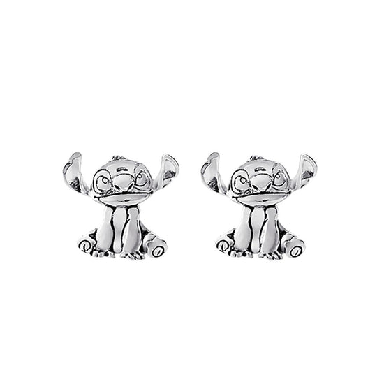 STITCH - Silver - 1 Paire de Clous d'Oreilles - Laiton Plaqué Argent