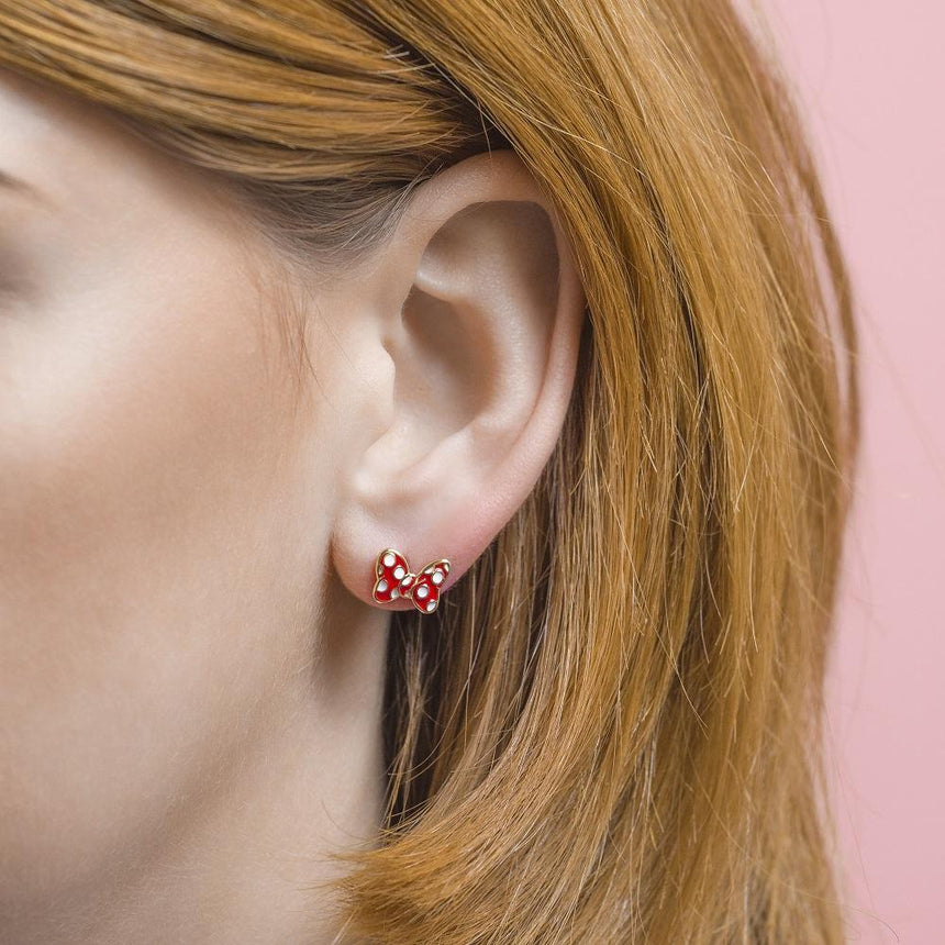 MINNIE - Noeud - 1 Paire de Clous d'Oreilles