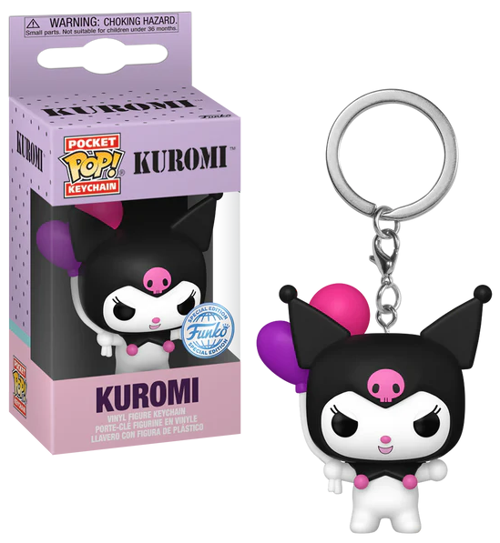 HELLO KITTY - Pocket Pop Keychains - Kuromi (avec Ballon)