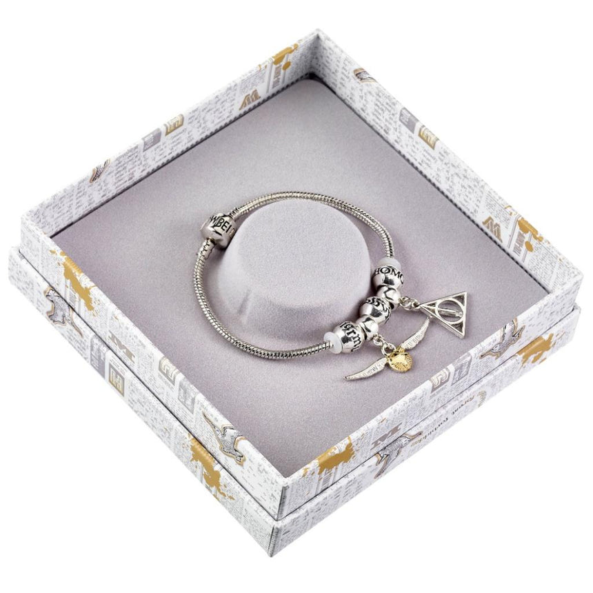 HARRY POTTER - Bracelet + 2 Charmes + 3 Perles - Plaqué Argent