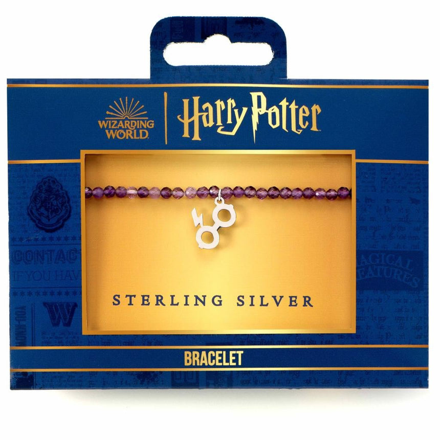 HARRY POTTER - Eclair & Lunettes - Charme en Argent & Bracelet Perles