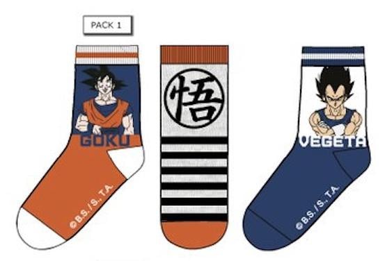 DRAGON BALL - Pack de 3 Chausettes Goku/Vegeta (T31/34)