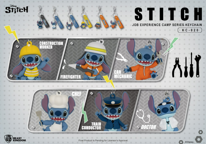 DISNEY - Stitch job experience camp series - Display 12 Porte-clés 4cm