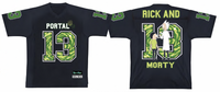 RICK ET MORTY - Portal - T-Shirt Sports US Replica unisex (XXL)