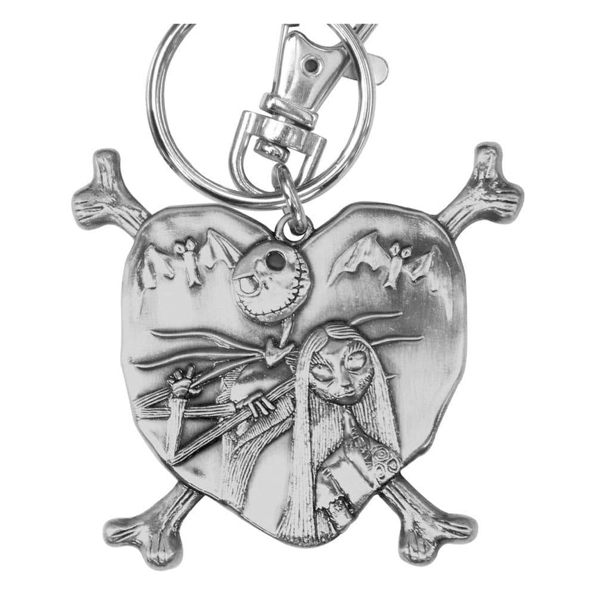 NBX - Jack et Sally dans un Coeur - Porte-clés en étain