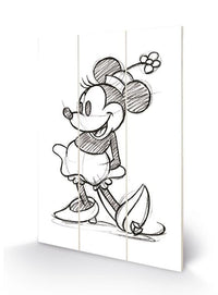 DISNEY - Minnie Mouse Sketched - Impression sur bois 20x29.5