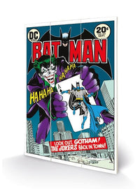 DC COMICS - Batman Joker's Back in Town - Impression sur bois 20x29.5