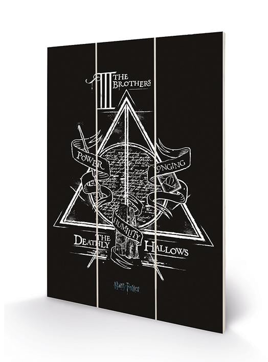 HARRY POTTER - Deathly Hallows - Impression sur bois 20x29.5