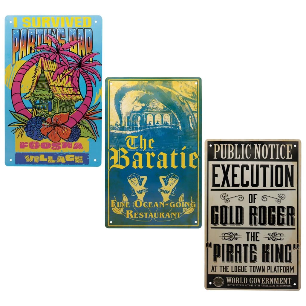 ONE PIECE NETFLIX - Set de 3 Plaques en Métal