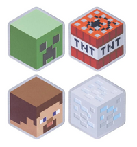 MINECRAFT - Set de 4 Sous-Verre en Métal
