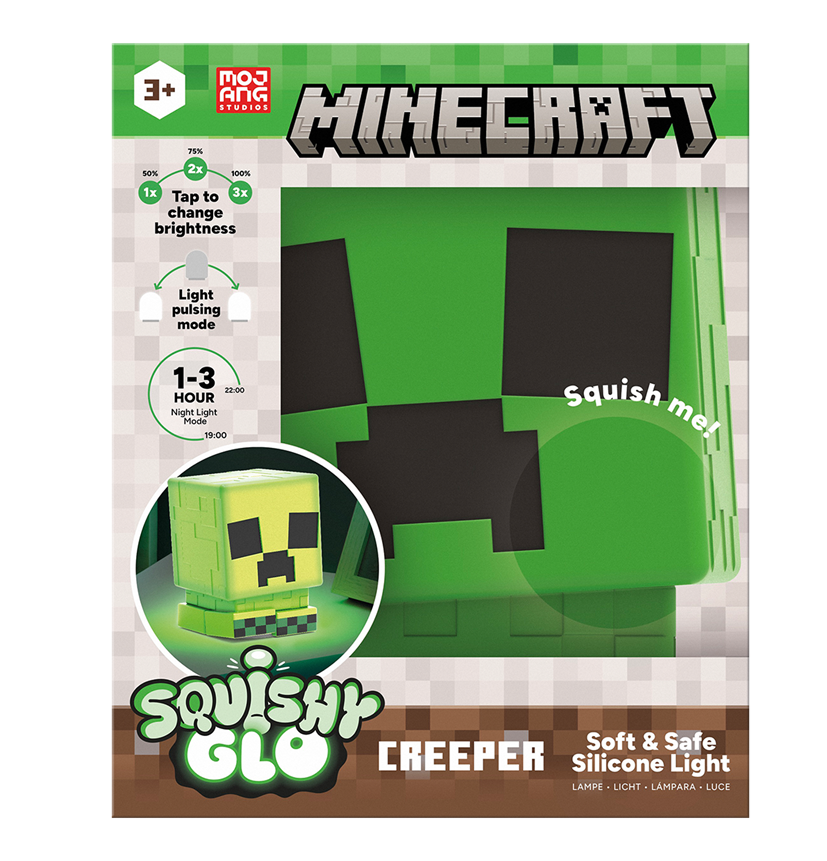 MINECRAFT - Creeper - Lampe en Silicone 'SquishyGlo'Rechargeable 15cm