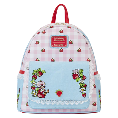 CHARLOTTE AUX FRAISES - Denim - Mini Sac à Dos LoungeFly