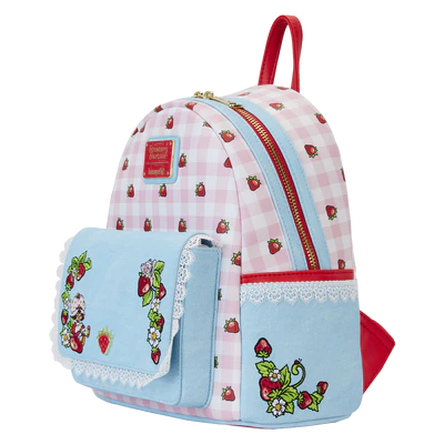 CHARLOTTE AUX FRAISES - Denim - Mini Sac à Dos LoungeFly