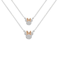 MINNIE - Set Maman & Fille - 2 Colliers Shiny en Laiton Plaqué Argent