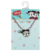 MICKEY - Set de Noël - Collier + 1 Paire de Clous d'Oreilles