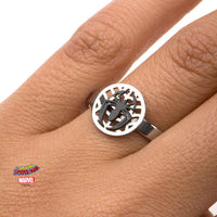 MARVEL - Women's Silver Plated Brass Spider-Man Ring - Size 7
