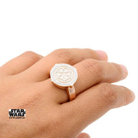 STAR WARS - Women's Stainless Steel Rose Gold Empire Symbol - Size 6