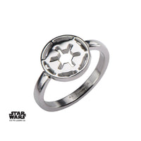STAR WARS - Women's Stainless Steel Galatic Empire Cut Ring - Size 6