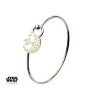 STAR WARS - Rebel Alliance Symbol with Clear Gem Bangle Bracelet