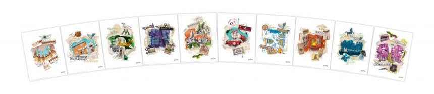 HARRY POTTER - Set de 10 lithographies '36x28'