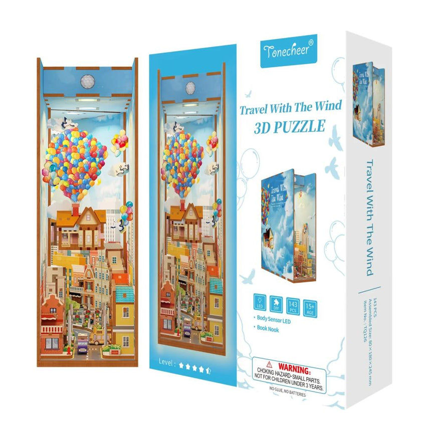 BOOK NOOK KIT - DIY- Voyage avec le vent - 143pcs + LED Light