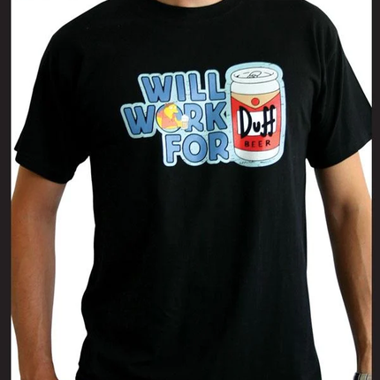 SIMPSONS - T-Shirt Homme Noir Duff (S)