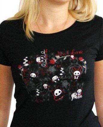 SKELANIMALS - T-Shirt DARK LOVE Femme Black Basic (L)