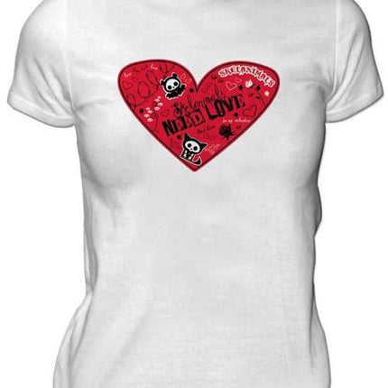 SKELANIMALS - T-Shirt VALENTIN Femme White Basic (XL)
