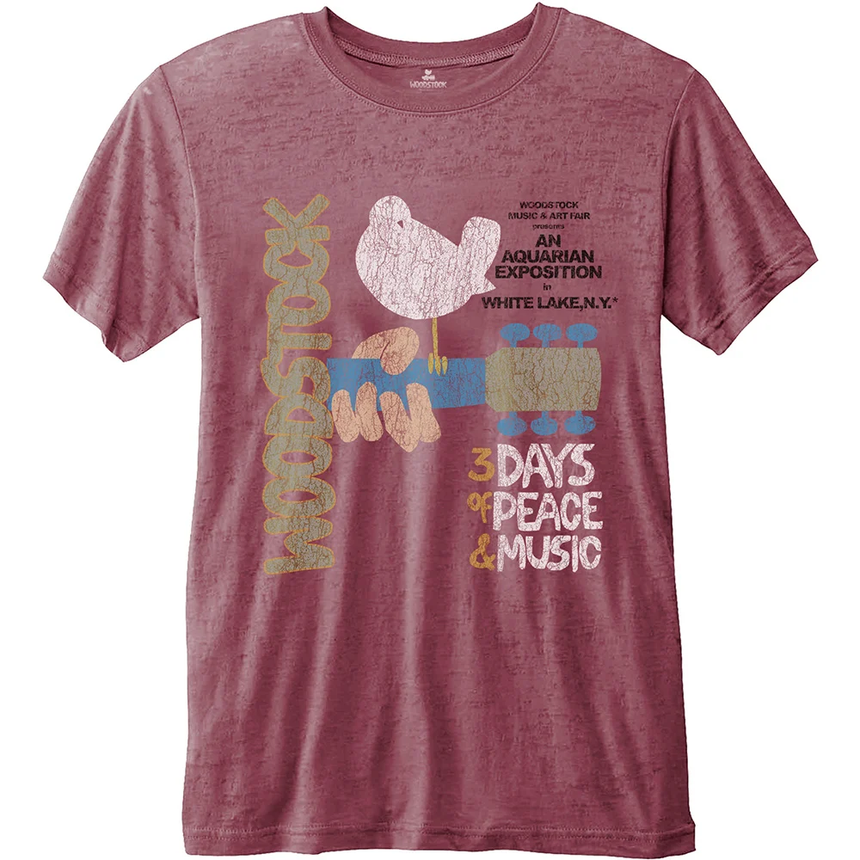 WOODSTOCK - T-Shirt BurnOut - Classic Vintage Poster (XXL)