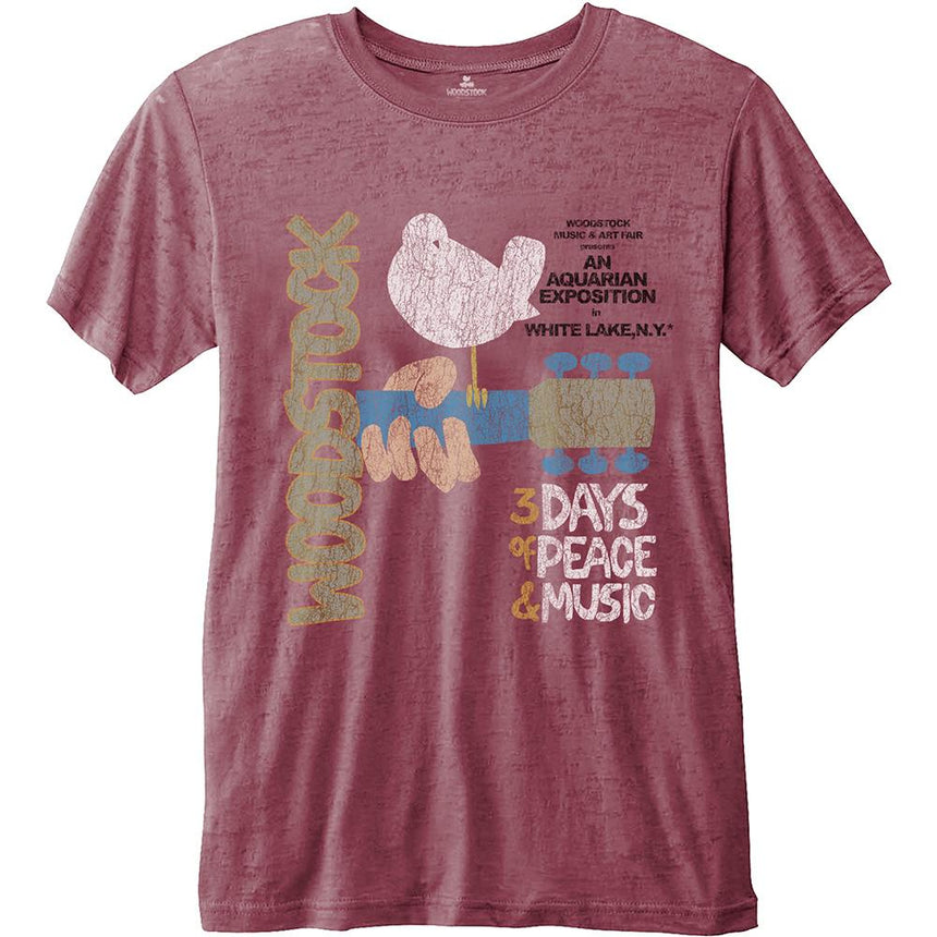 WOODSTOCK - T-Shirt BurnOut - Classic Vintage Poster (XL)