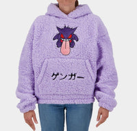 POKEMON - Ectoplasme - Pull à Capuche Teddy pour Femme (XS)