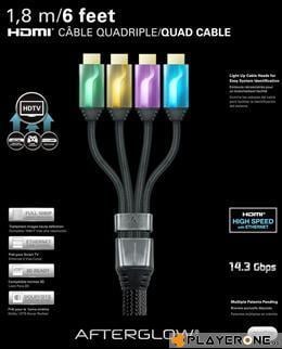 PDP - Afterglow - Cable HDMI Quadriple 1.80 M - GREEN/ORAN./PURP./BLUE