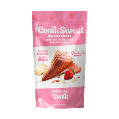 iConiksweet Waffle Cones White Chocolate & Strawberry