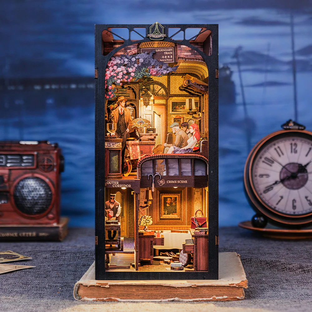 BOOK NOOK KIT - DIY - Le Train Mystère - 338pc + Eclairage LED