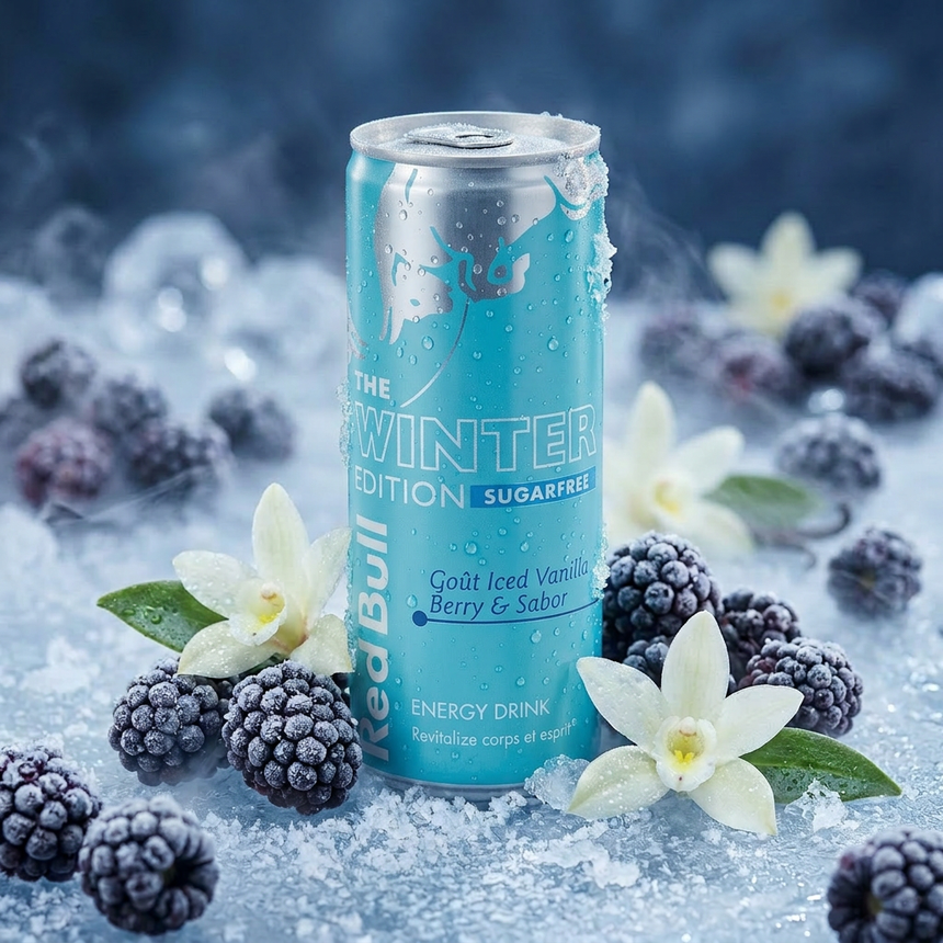 Red Bull Energy Drink Winter Edition Sugarfree Iced Vanilla Berry