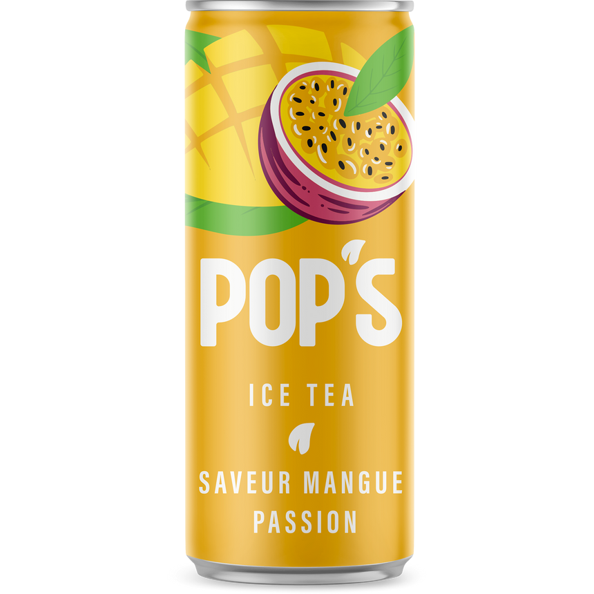 Pop's Ice Tea Mango Passion Fruit Can