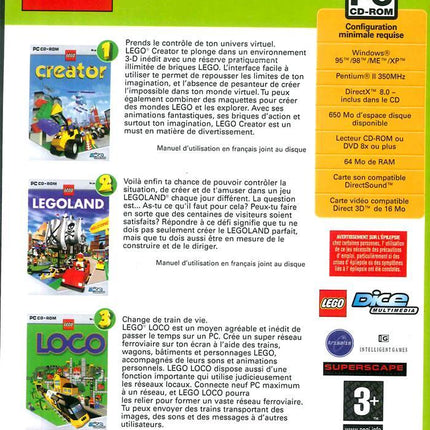 Coffret LEGO : 3 Jeux Creator + Legoland + Loco